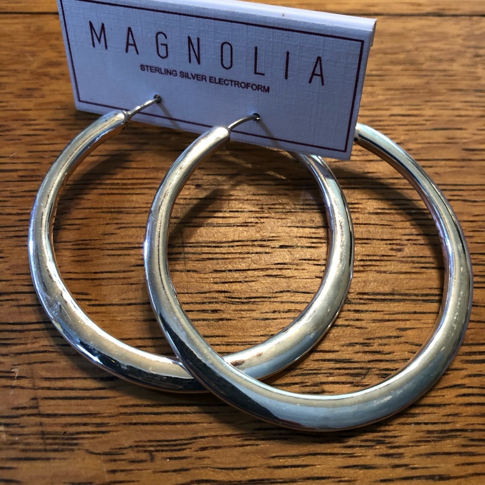 Magnolia Hoop Earrings